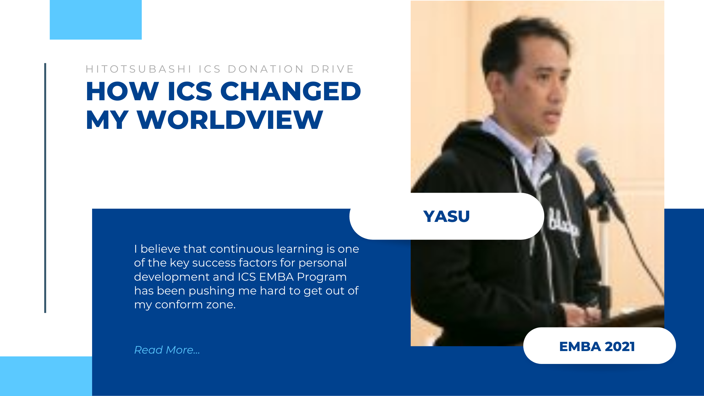 Hitotsubashi ICS　Alumni Donation Ambassador＿Yasu