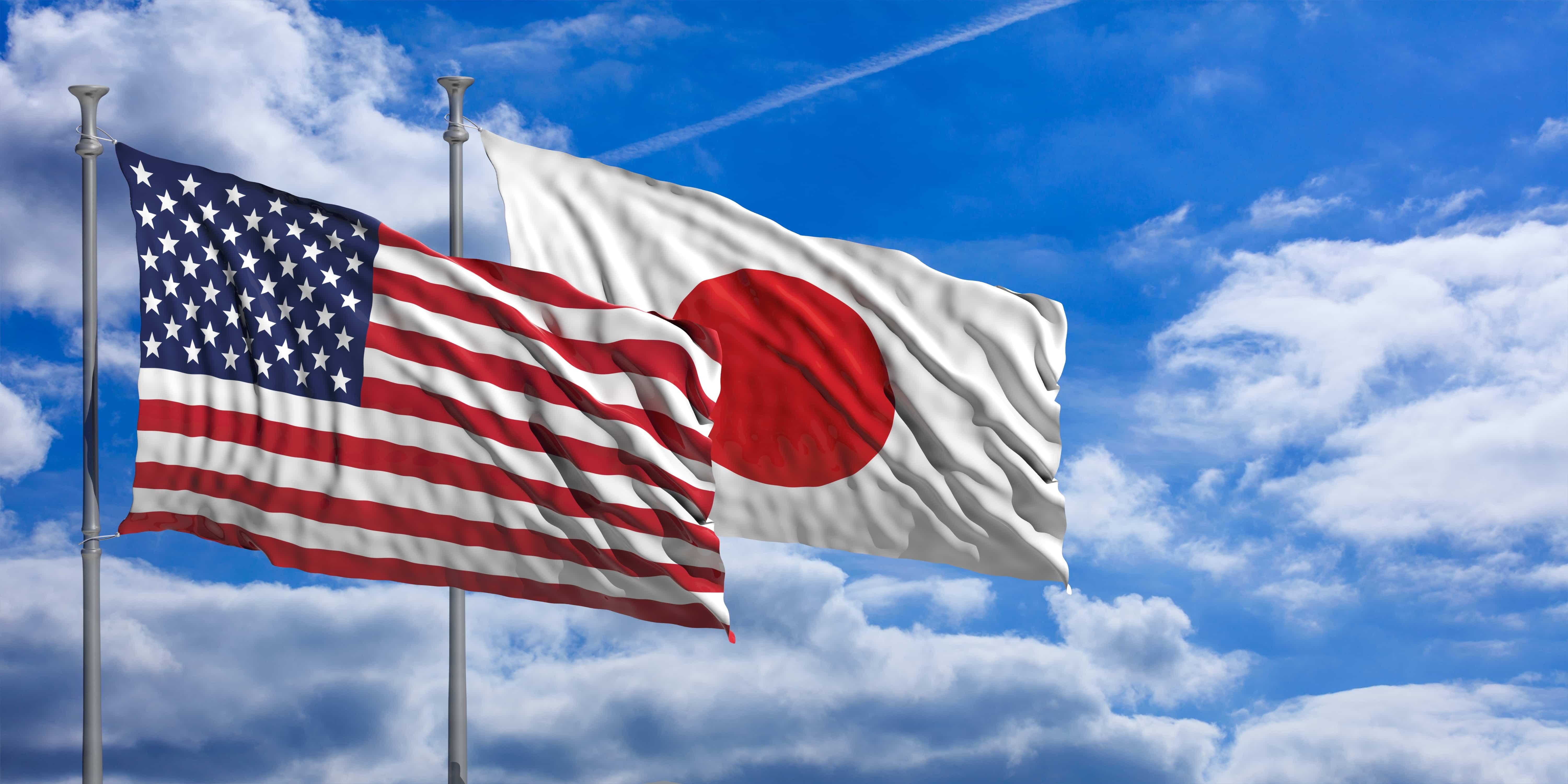 american and japanese flag